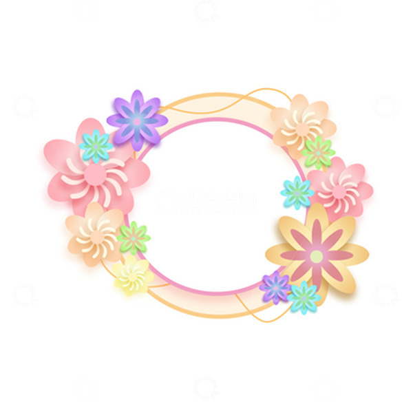 源文件下载【趣麦麦图】38妇女节鲜花边框元素