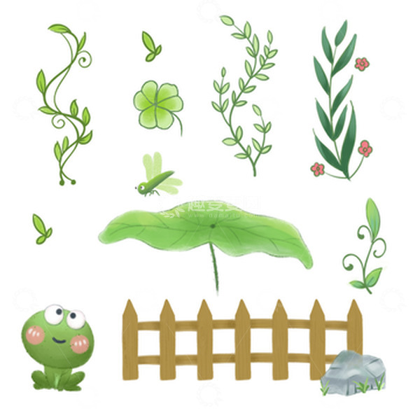 源文件下载【趣麦麦图】绿色植物花草