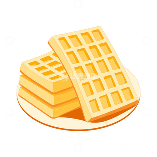 源文件下载【趣麦麦图】华夫饼糕点零食插画
