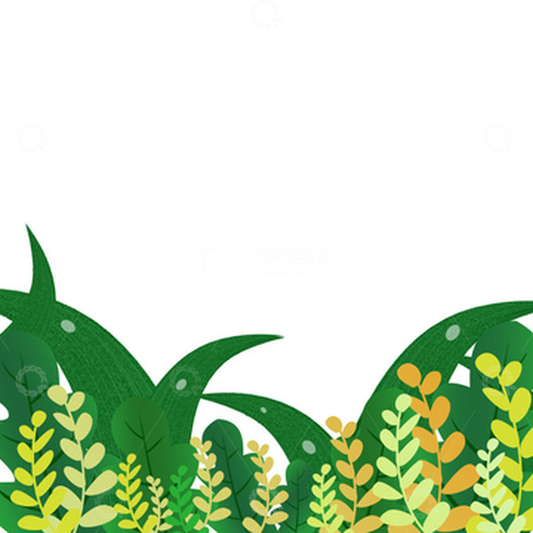 源文件下载【趣麦麦图】绿色小清新手绘卡通花蓝元素