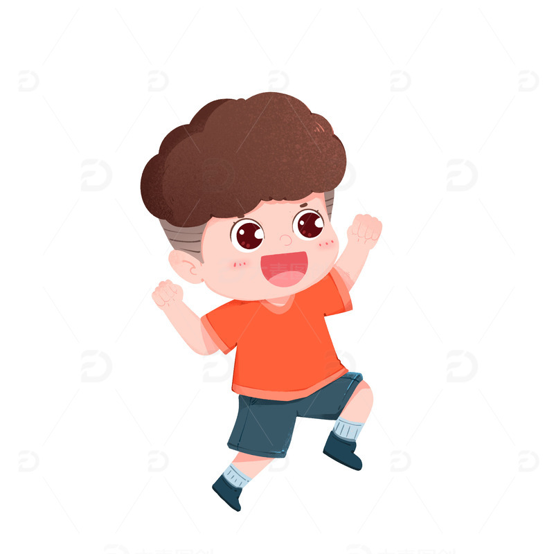 源文件下载【趣麦麦图】-男孩开心庆祝卡通人物免抠元素