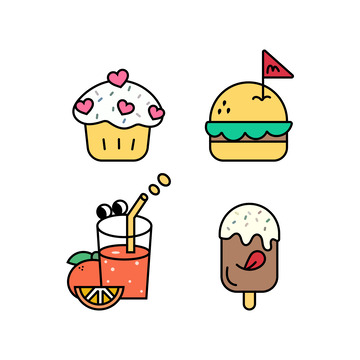食物美食插画贴纸