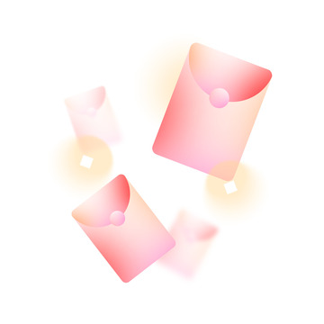 弥散风渐变红包金币