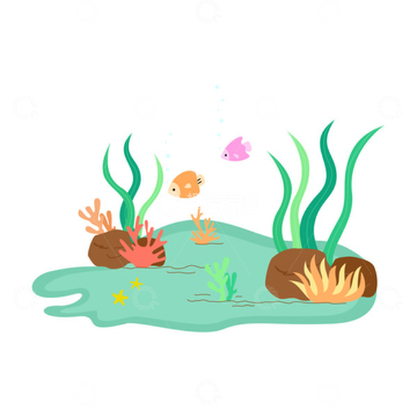 源文件下载【趣麦麦图】简约海底植物