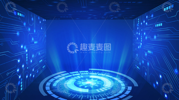源文件下载【趣麦麦图】-科技电路齿轮光圈背景