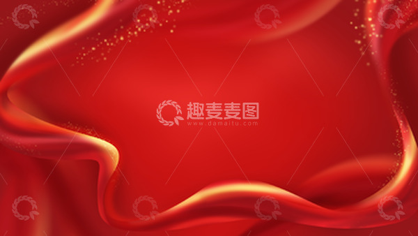 源文件下载【趣麦麦图】-喜庆红绸质感电商海报背景