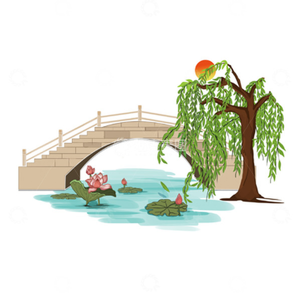 源文件下载【趣麦麦图】夏天景色花朵绿植手绘场景元素