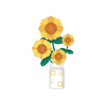 春天向日葵元素