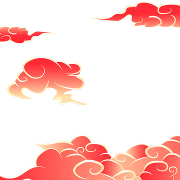 中国风国潮祥云边框矢量元素