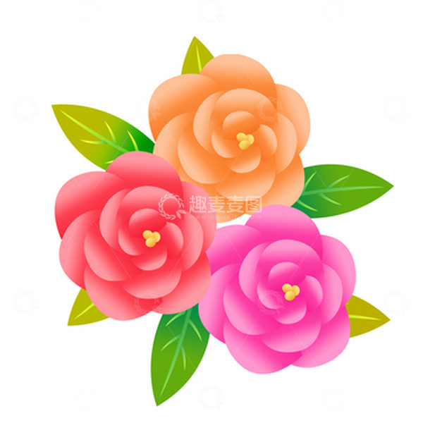 源文件下载【趣麦麦图】妇女节植物花朵玫瑰元素