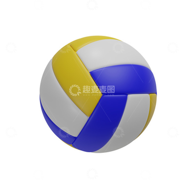 源文件下载【趣麦麦图】-3D排球体育仿真立体球类运动元素