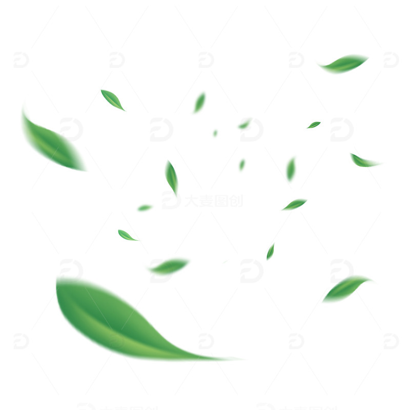 绿色叶只树叶漂浮元素