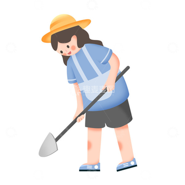 源文件下载【趣麦麦图】可爱植树节植树种树女孩人物形象