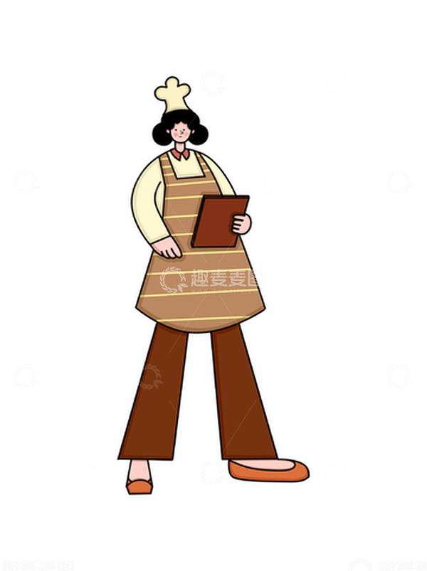 源文件下载【趣麦麦图】女性厨师职业家庭主妇妇女节扁平风
