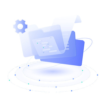 科技立体项目管理流程统计办公2.5D插图