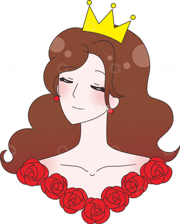 源文件下载【趣麦麦图】卡通美丽玫瑰女神