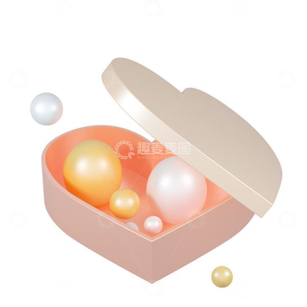 源文件下载【趣麦麦图】C4D爱心盒子礼盒元素