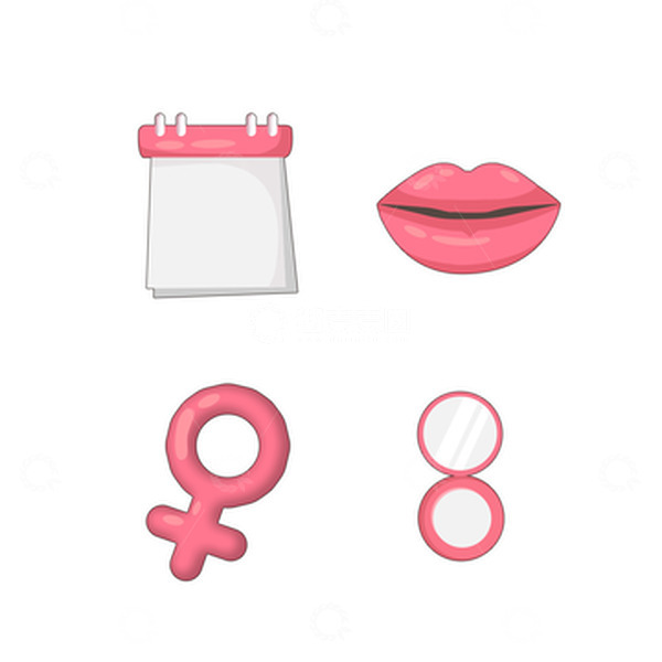 源文件下载【趣麦麦图】粉色妇女节38节日素材