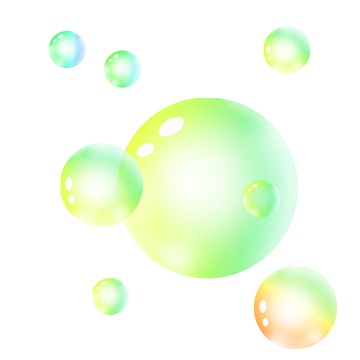 惊蛰气泡绿色春天元素