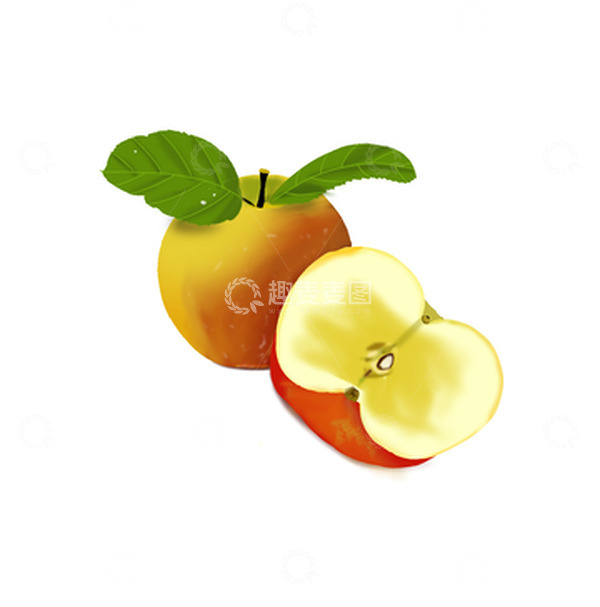 源文件下载【趣麦麦图】蔬菜水果红苹果