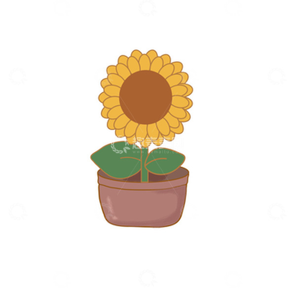 源文件下载【趣麦麦图】手绘卡通向日葵