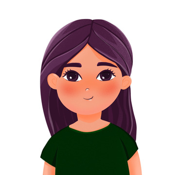 女孩手绘人物元素