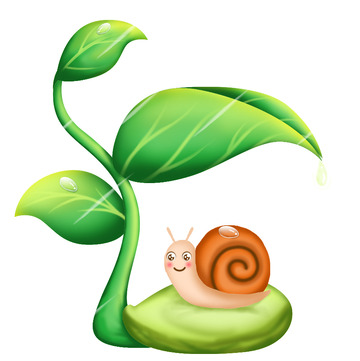 小清新惊蛰万物生长小树苗手绘图