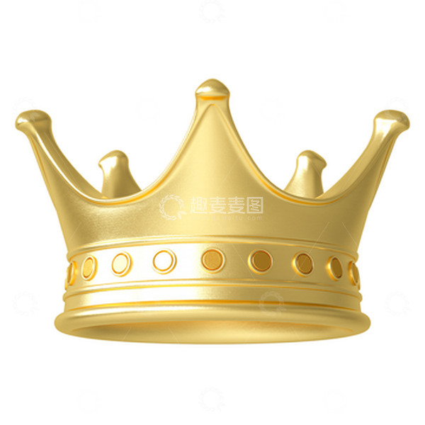 源文件下载【趣麦麦图】3d立体金色王冠