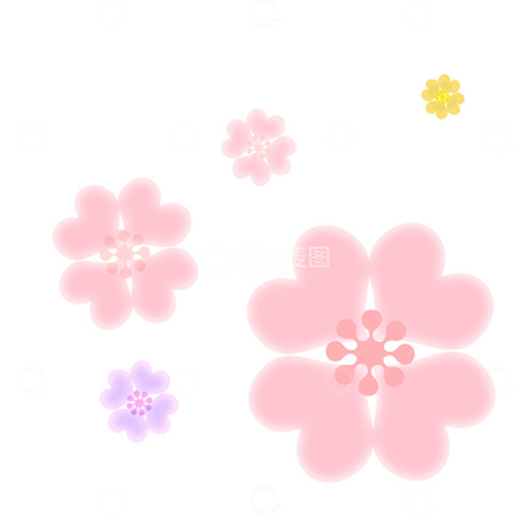 源文件下载【趣麦麦图】-樱花花瓣春天樱花花朵春季PNG