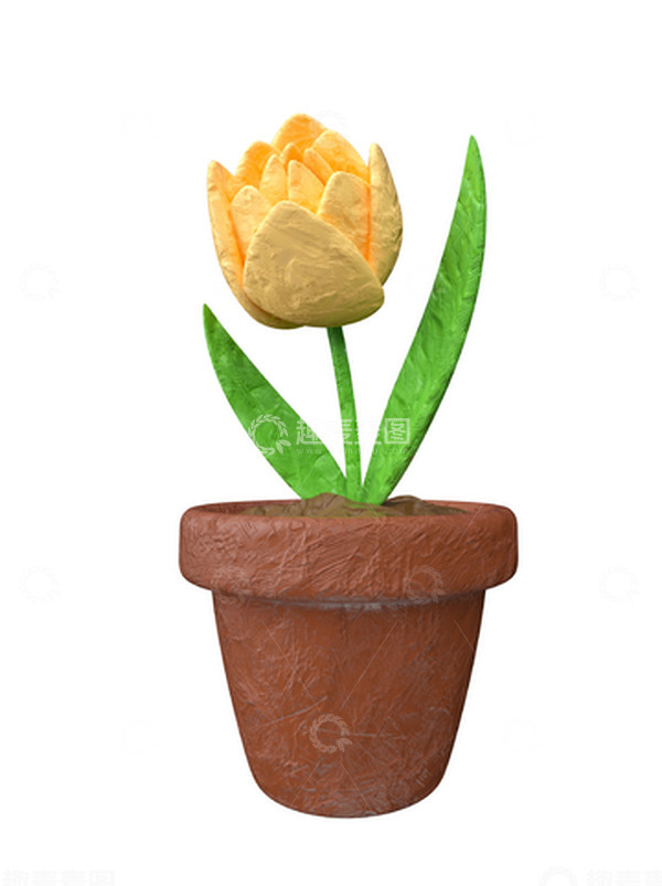 源文件下载【趣麦麦图】粘土郁金香花黏土手工妇女节礼物可爱装饰