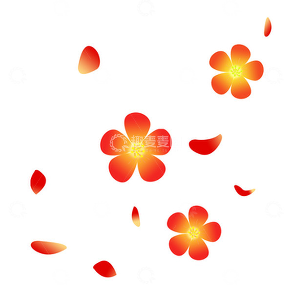 源文件下载【趣麦麦图】漂浮花朵桃花元素