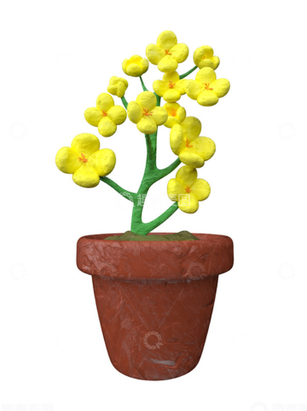 源文件下载【趣麦麦图】粘土油菜花黏土手工装饰妇女节礼物鲜花