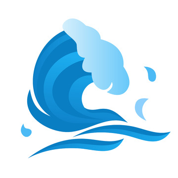 卡通手绘海浪图