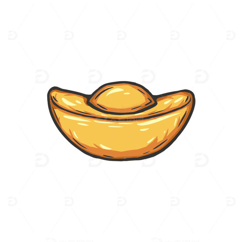 源文件下载【趣麦麦图】国潮风元宝手绘元素