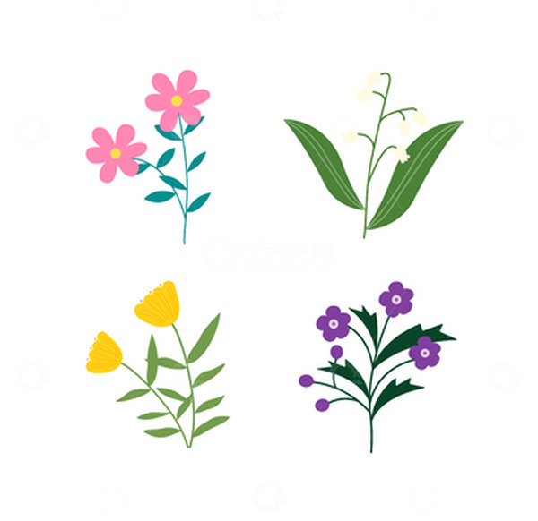 源文件下载【趣麦麦图】惊蛰花草植物节气