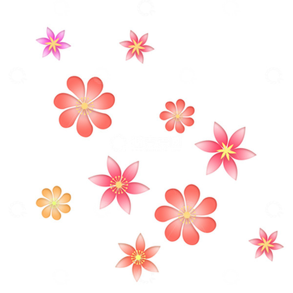 源文件下载【趣麦麦图】桃花植物鲜花女王节元素