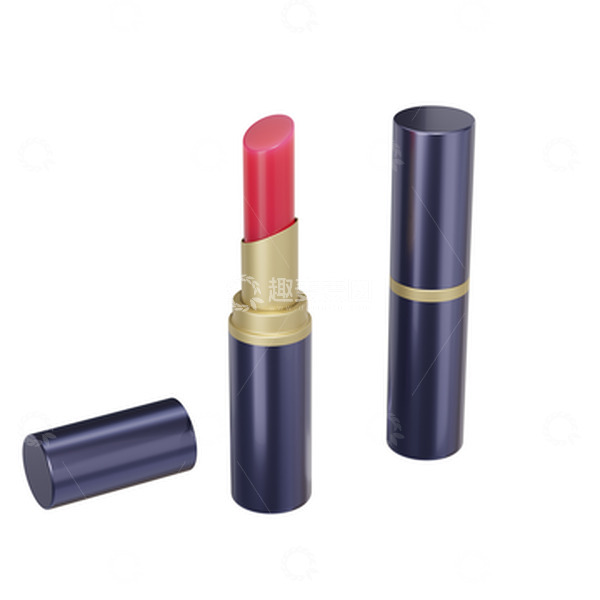 源文件下载【趣麦麦图】3D口红化妆品礼物美妆黑金立体仿真口红