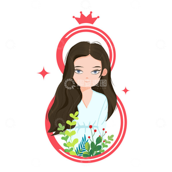 源文件下载【趣麦麦图】38妇女节手绘插画
