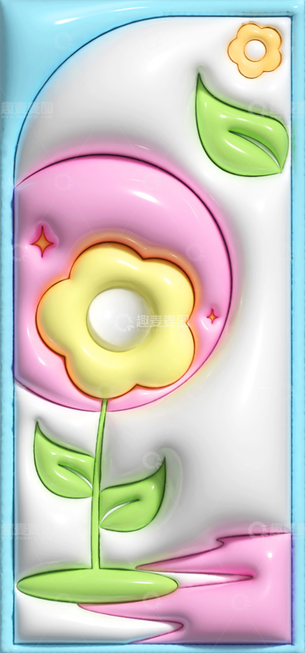 源文件下载【趣麦麦图】小清新粉色简约膨胀风背景