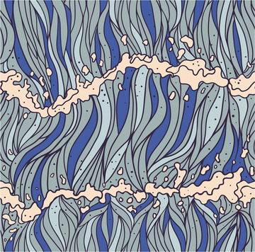 国潮浪花复古浪花浪潮中式