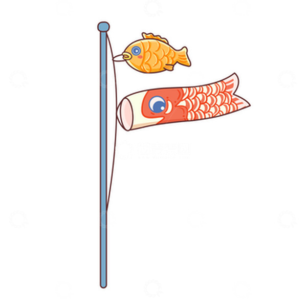 源文件下载【趣麦麦图】日本建筑传统手绘多彩鱼灯笼