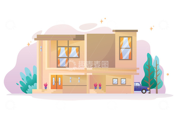 源文件下载【趣麦麦图】房屋住宅建筑小洋楼卡通建筑扁平矢量