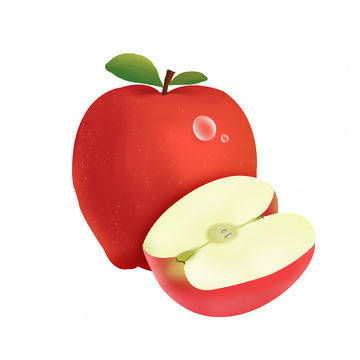 红色的水果苹果元素