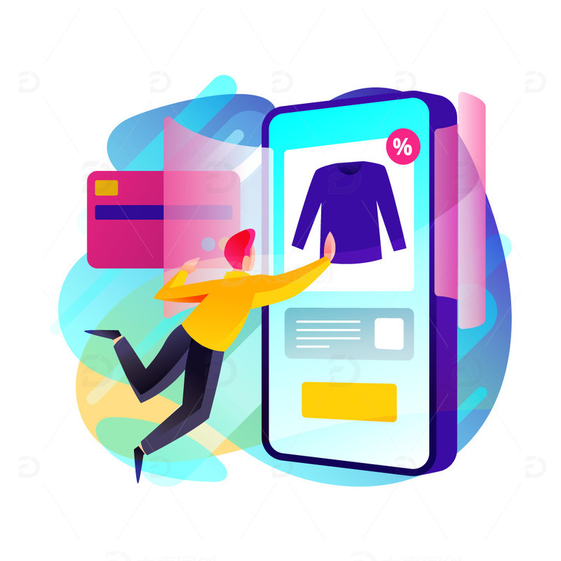 购物网购服装互联网科技银行卡支付