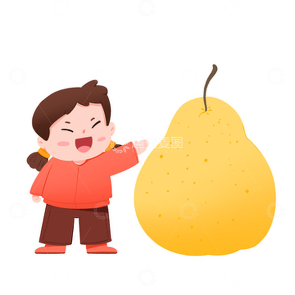 源文件下载【趣麦麦图】惊蛰节气食物梨子创意场景元素