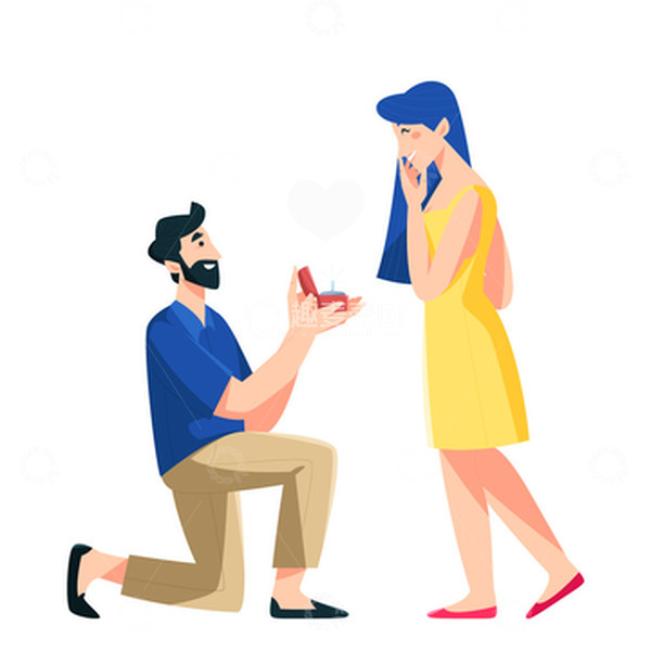 源文件下载【趣麦麦图】-情侣约会求婚订婚戒指扁平