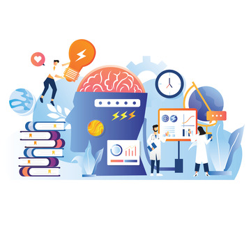 科技大脑人工智能头脑风暴科学家数据信息