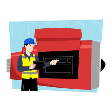 工程师建筑图纸安全帽卡通扁平矢量