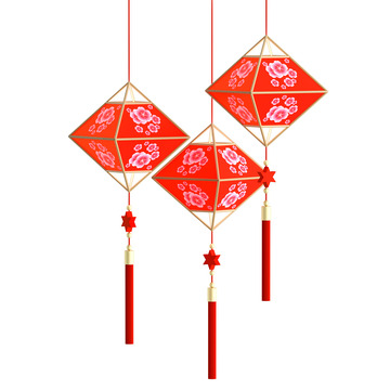 创意红色宝石灯笼喜庆节日