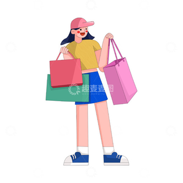 源文件下载【趣麦麦图】-315消费者放心购女性购物扁平化元素